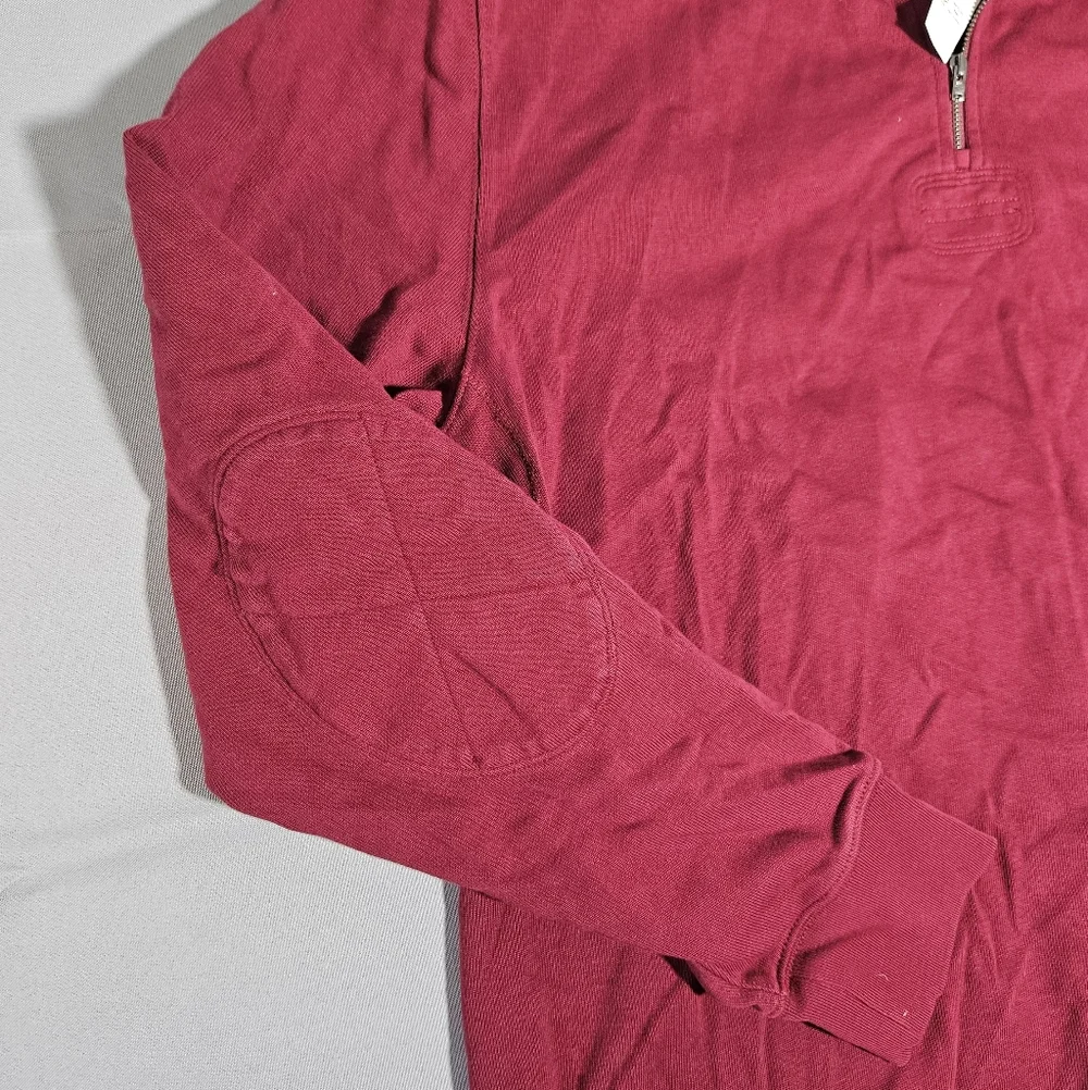 J. Crew Quarter Zip Red Elbow Patch Preppy Classic NWT Pullover Shirt Size XL